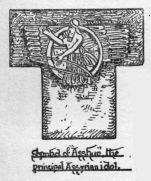 (drop cap T) Symbol of "Asshur", the principal Assyrian idol.